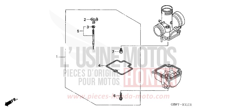 VERGASER O.P. (BAUSATZ) (CR85R3,4/RB3,4) von CR85R "Big Wheel" EXPLOSION RED (R254) von 2003